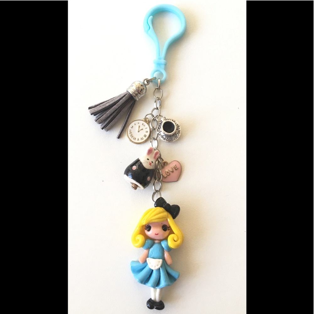 New Alice in Wonderland Clay Doll Key Fob BagCharm